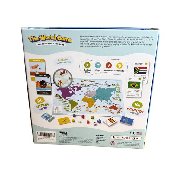 The World Game Fun Geography Board Game For Kids & Adults 7+ Complete Homeschool - Picture 3 of 12